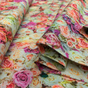 Floral Roses Print Digital Cotton Craft Fabric, 140cm Wide
