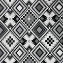 Large Aztec Tapestry Upholstery Fabric, Black/White