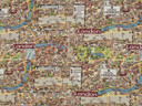 London City Map Print Heavy Canvas Fabric