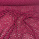 Wine Red Heavy Cotton Net Lace Bridal Fabric Guipure Cut Work Couture Lace