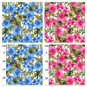 Tropical Hawaii Flowers Rose & Hubble Cotton Poplin Fabric