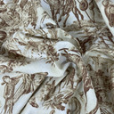 Toile De Jouy Vintage Cotton Fabric, Brown