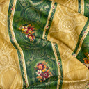Cadeau Damask Floral Curtain Upholstery Bed Sheeting Duvet Fabric 54" Green/Mustard Gold