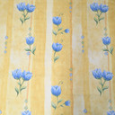 Blue Tulip Floral  Vintage Cotton Fabric, Yellow