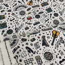 Musical Instruments Print Cotton Craft Fabric, 140cm Wide