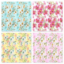 Small Sunflowers Floral Rose & Hubble Cotton Poplin Fabric