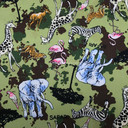 Safari Animals Print Rose & Hubble Cotton Poplin Fabric, Green