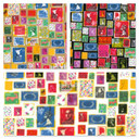 1 Yard Stamps Print Rose & Hubble Cotton Poplin Fabric