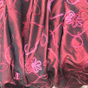 Wholesale Taffeta fabrics by Prestige Fashion. Sunflower Ribbon Taffeta Fabric, Wine Shot Black