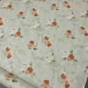 Terracotta Roses Flowers Vintage Cotton Fabric