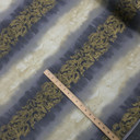 Damask Sonata Striped Vintage Cotton Fabric, Cream/Grey