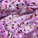 Italian Floral Flowers Embroidered Taffeta Fabric, Pink