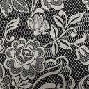 Floral Flowers Lycra Dress Fabric, Black/White