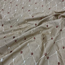 Bamboo Diamond Tuft Taffeta Fabric, Gold