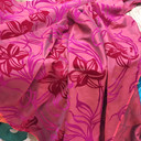 Taffeta by Prestige Textiles, Liberty Floral Velvet Flock Taffeta Fabric, Wine Red