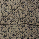 Prestige fabrics Black Damask Velvet Flock Taffeta Fabric, Brown