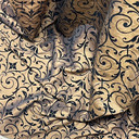 Prestige fabrics Black Damask Velvet Flock Taffeta Fabric, Brown