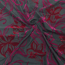 Liberty Floral Velvet Flock Taffeta Fabric, Black