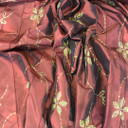 Prestige Textiles Taffeta Dress Fabric, Gold Floral Sequin Taffeta Fabric, Wine