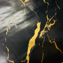 Marble PVC Tablecloth Oilcloth Fabric, Black/Gold