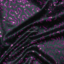 Cerise Sequins Cobweb Bonded Net Lace Satin, Black