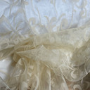 Tangier Velvet Flock Organza Voile Draping Fabric, Beige