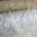 Tangier Velvet Flock Organza Voile Draping Fabric, Beige