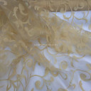 Tangier Velvet Flock Organza Voile Draping Fabric, Gold