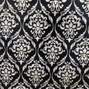 By the Metre Silver Damask Tablecloth PVC, Black