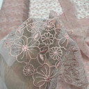 Prestige Dusky Pink Floral Guipure Organza Lace, White