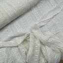 Prestige Floral Guipure Lace Swiss Frill Fabric, Cream