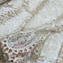 Paisley Damask Guipure French Venice Lace Fabric, Beige