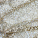 Paisley Damask Guipure French Venice Lace Fabric, Beige