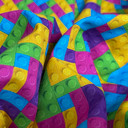 Lego Blocks Colourful Bricks Printed 100% Cotton Fabric By Prestige Fashion Fabrics