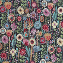 Flower Garden Upholstery Tapestry Fabric, Black