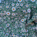 Sunflowers Floral 100% Viscose Dress Fabric, Green