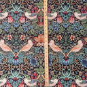 Strawberry Thief William Morris Birds Tapestry Fabric Upholstery Curtains - Black