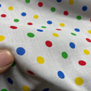 Small Multicoloured Spots Printed Polycotton Fabric, White