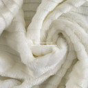 Striped XMAS Fun Faux Fur Fabric Material - Bright White