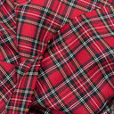 Small Check Royal Stewart Tartan Polyviscose Fabric 54", Red