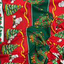 Christmas Sana Xmas Tree Polyester Bi-Stretch Fabric, Red