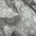 XMAS Snowflakes Christmas Polycotton Fabric, Silver