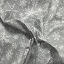 XMAS Snowflakes Christmas Polycotton Fabric, Silver