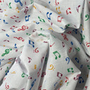 Small Musical Notes Printed Polycotton Dress Fabric