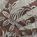 Prestige Paisley Floral Mesh Guipure Lace Swiss Bridal Wedding Dress Fabric, Ivory