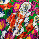Summer Green Floral Stretch Cotton Viscose Jersey Maxi Dress Lycra Fabric 150cm
