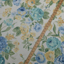 Harlequin Designer Clarice Blue Floral Roses Cotton Craft Fabric, Cream