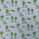 Woodland Animals & Trees Cotton Poplin Fabric, Sky