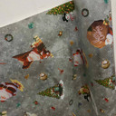 Christmas Print Santa Xmas Tablecloth PVC Fabric, Silver