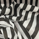 Candy Striped Polycotton Craft Dress Fabric 45", Black/White